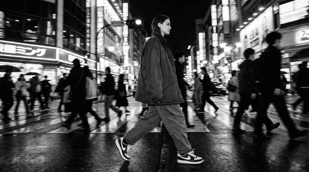 Template for Cinematic B&W Street Fashion Editorial