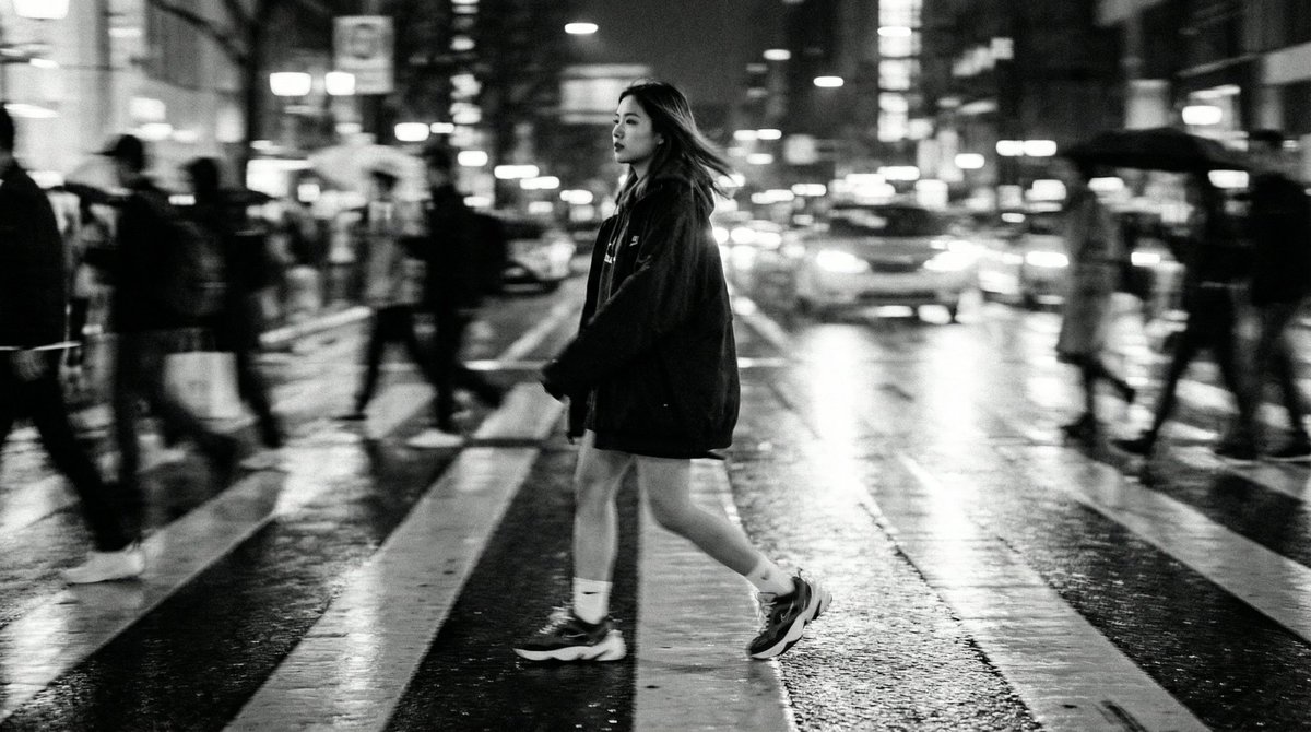 Template for Cinematic B&W Street Fashion Editorial 3