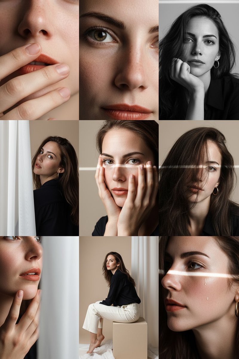 9-Panel Portrait Photo Grid Prompt