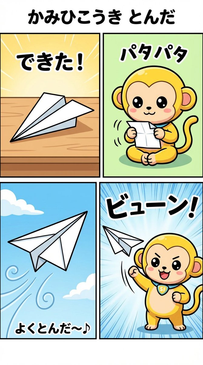 Nano-kun's Daily Life: Paper Airplane Comic Strip Prompt