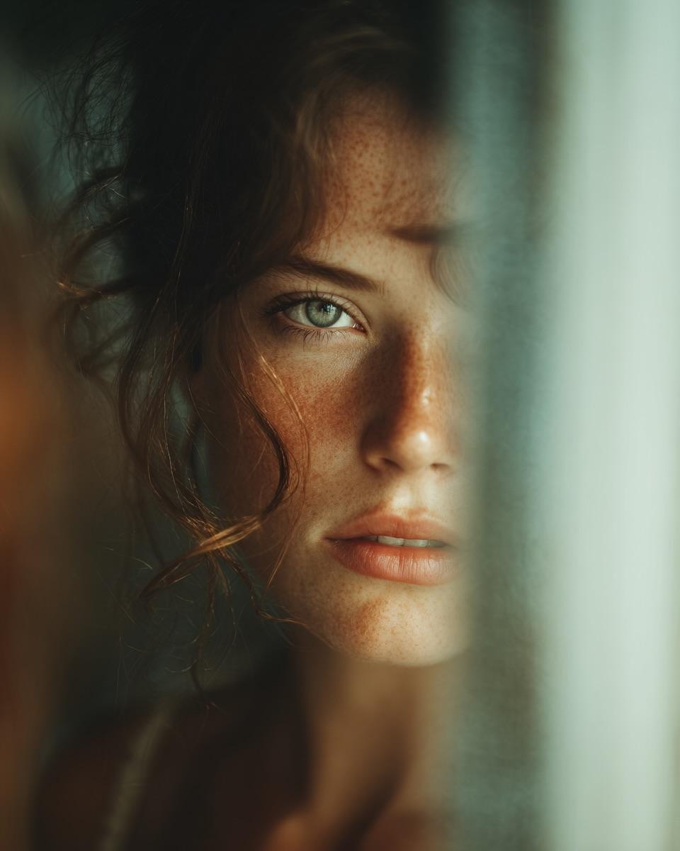 Woman's Reflection Only in Mirror