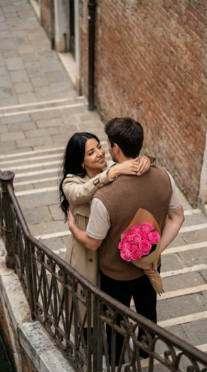 Overhead Candid City Stairs Romance