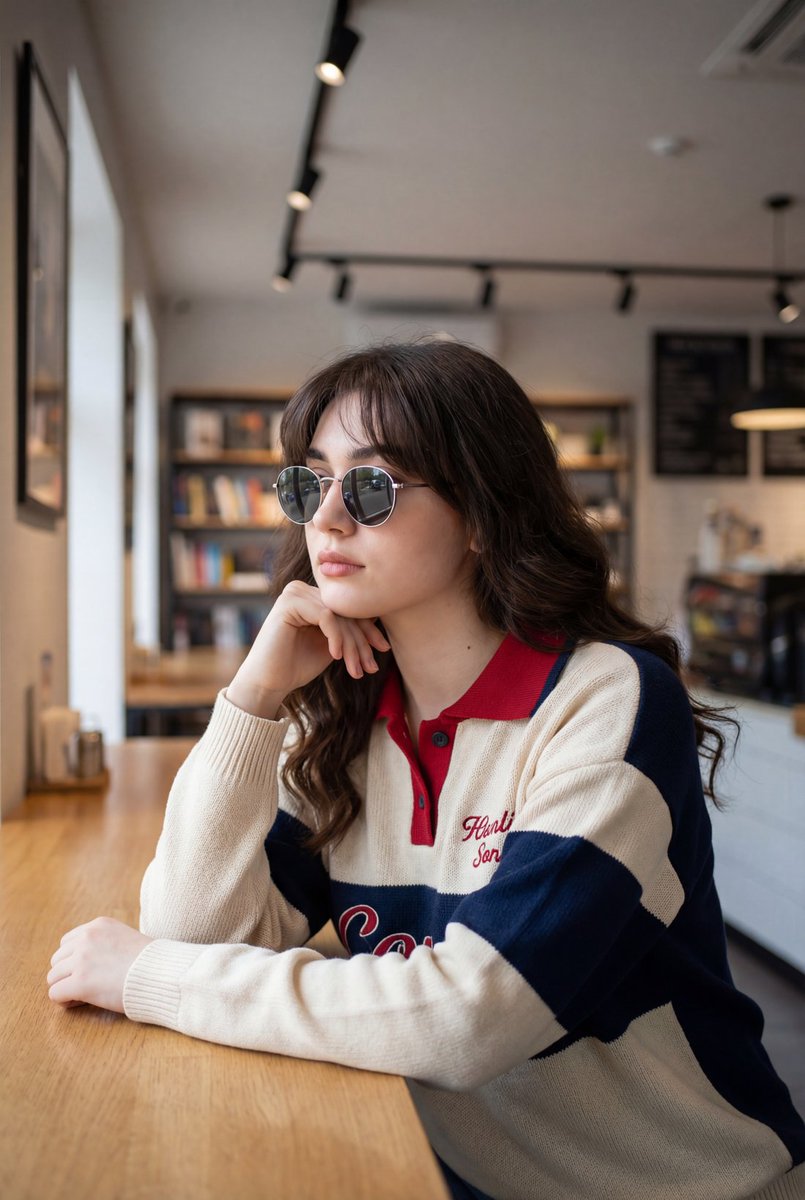 Introspective Lifestyle Portrait in a Modern Café