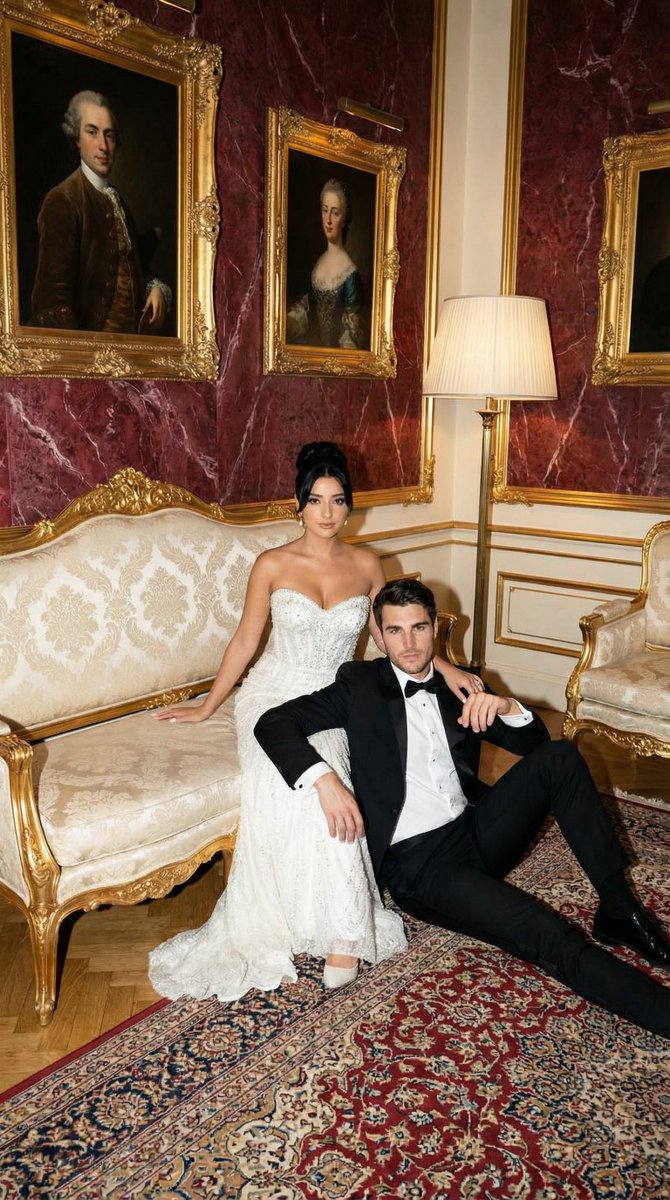 Baroque Wedding Editorial with Direct Flash