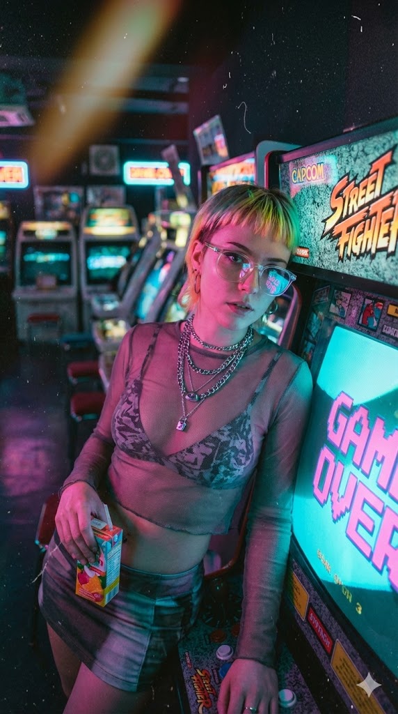 Retro-Futuristic Arcade Photography Portrait