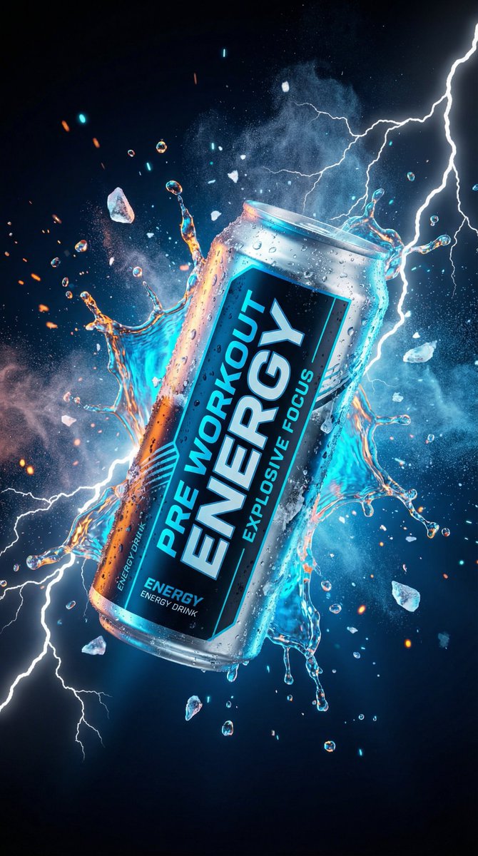 Energy Drink Product Explosion Commercial Prompt Template
