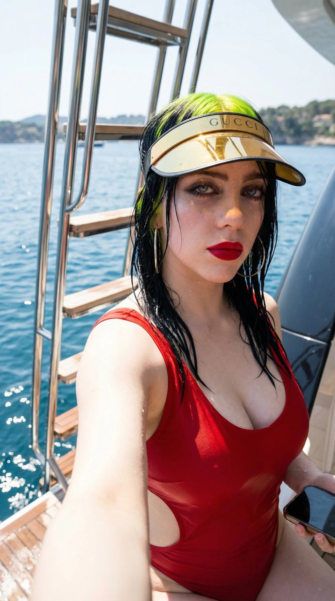 Billie Eilish Luxury Yacht Selfie