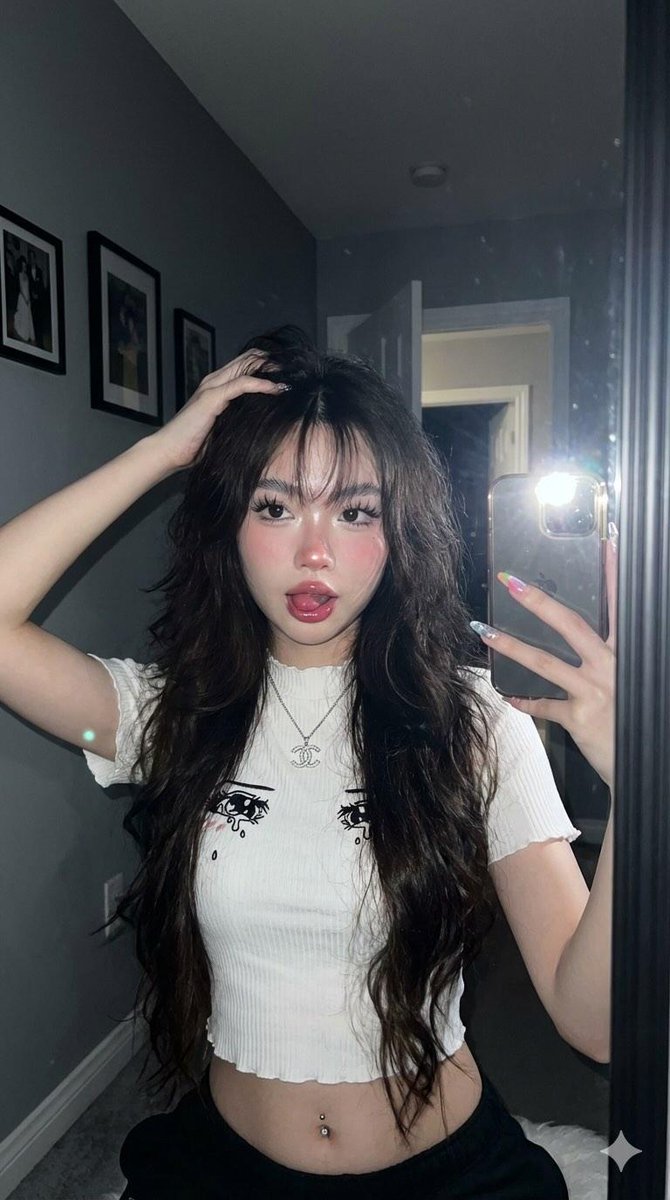 Realistic Asian Woman Selfie with Phone Flash (3 Variations)