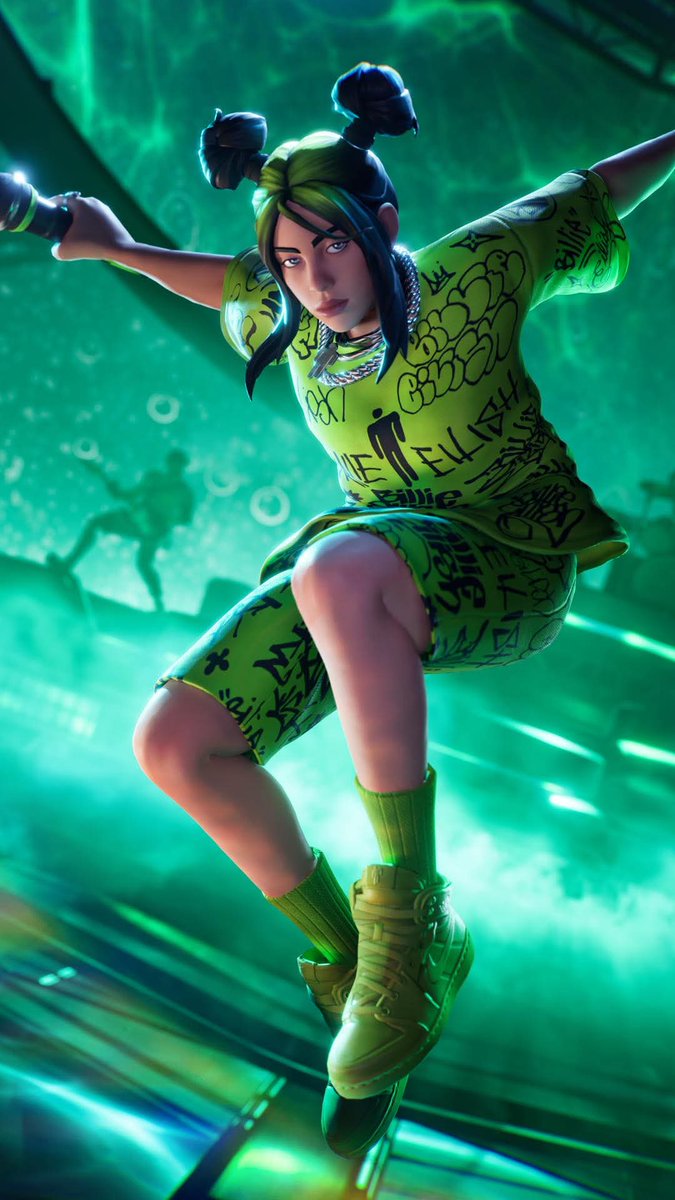 Billie Eilish Fortnite-Style 3D Character Render