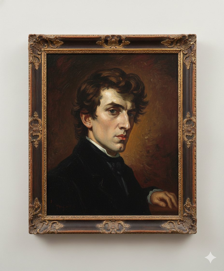 Image Generation Prompt: Arranging Delacroix's Chopin