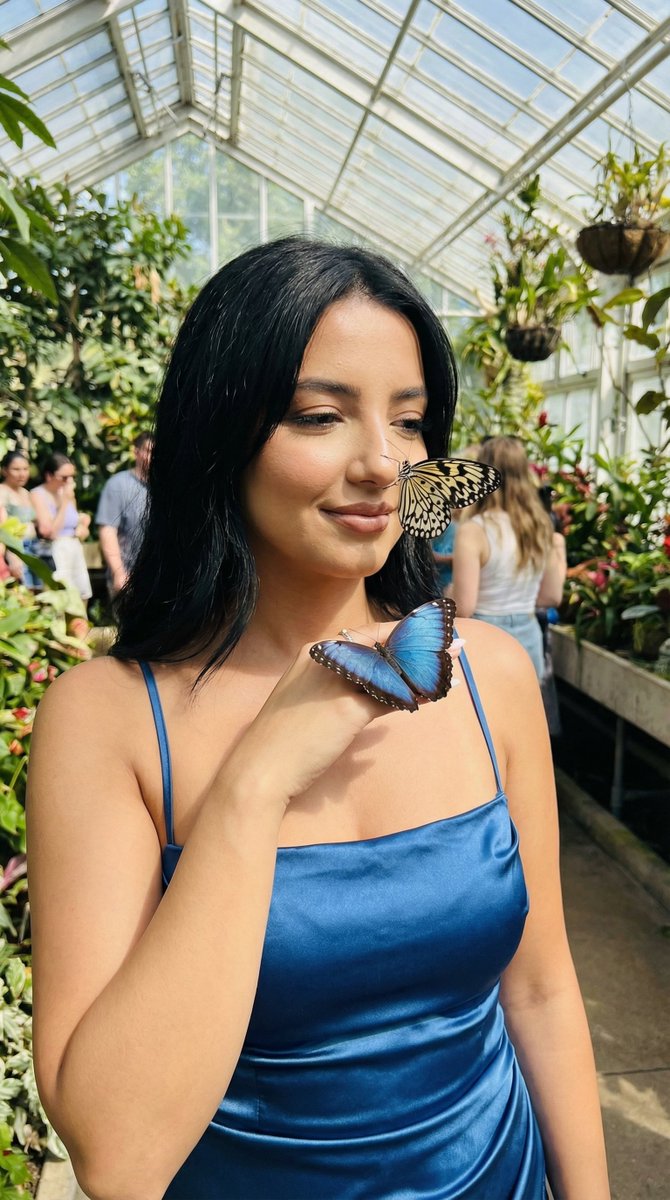 Photoreal Cinematic Portrait in Butterfly Garden Prompt