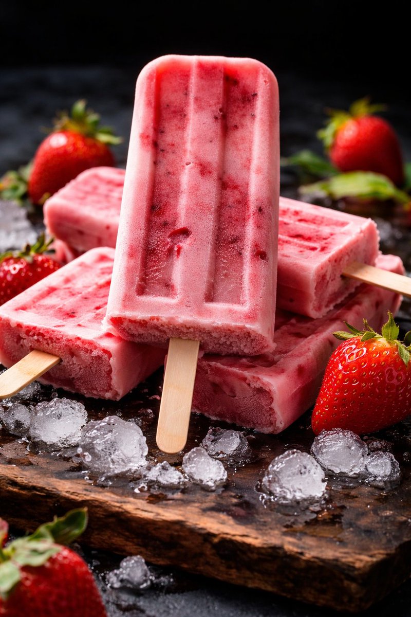 8K Food Photography Prompt for Mango Popsicles