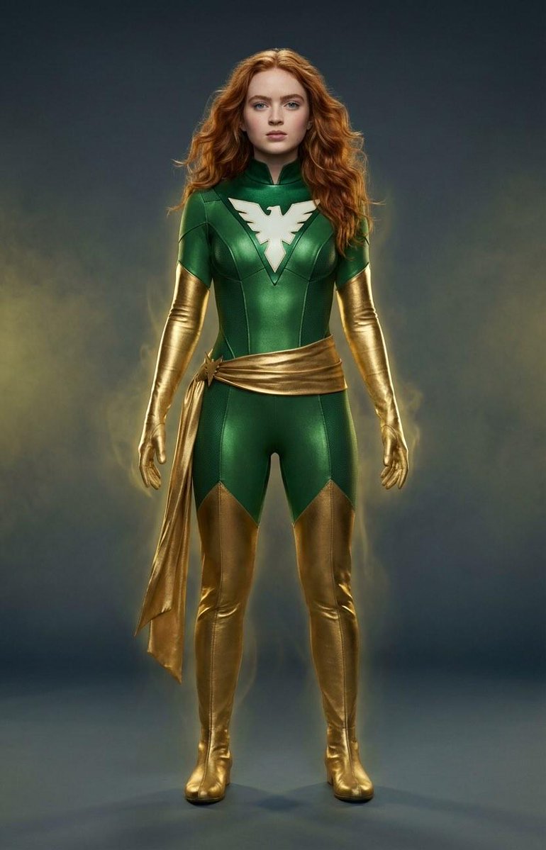 Cinematic Concept Art of Sadie Sink as Jean Grey