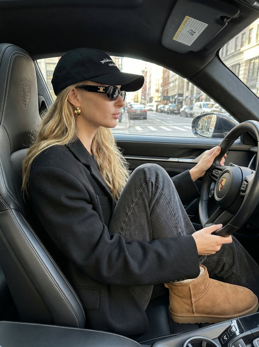 Luxury Street Style Portrait in a Porsche Interior