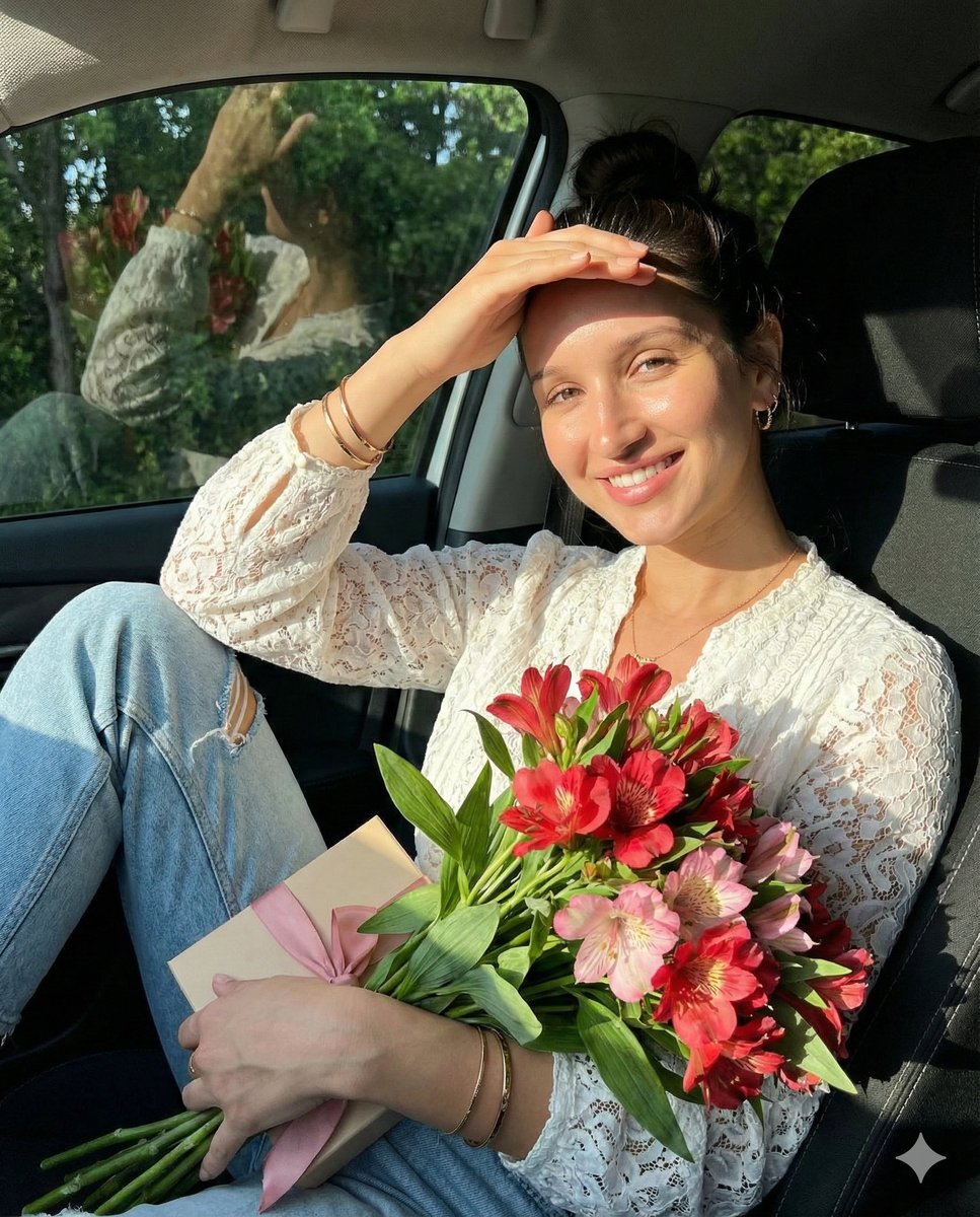 Lifestyle Portrait in Car During Golden Hour