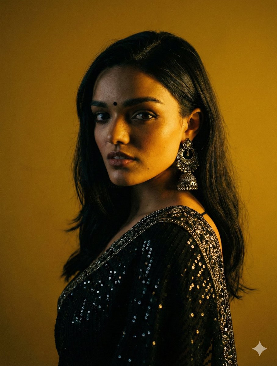 Cinematic Chiaroscuro Portrait in Saree