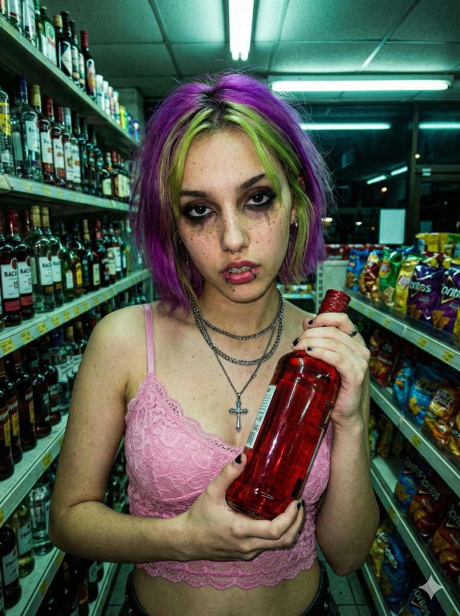 Cyber-Grunge Punk Girl Portrait