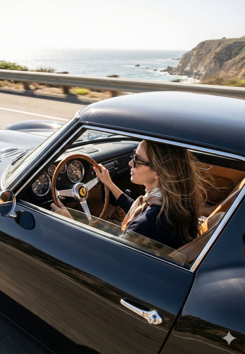 Cinematic Coastal Drive Portrait