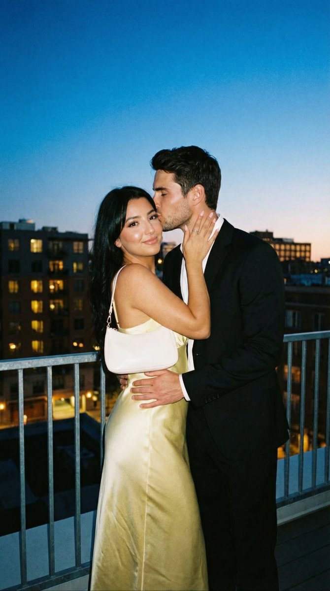Candid Rooftop Kiss with Direct Flash at Blue Hour