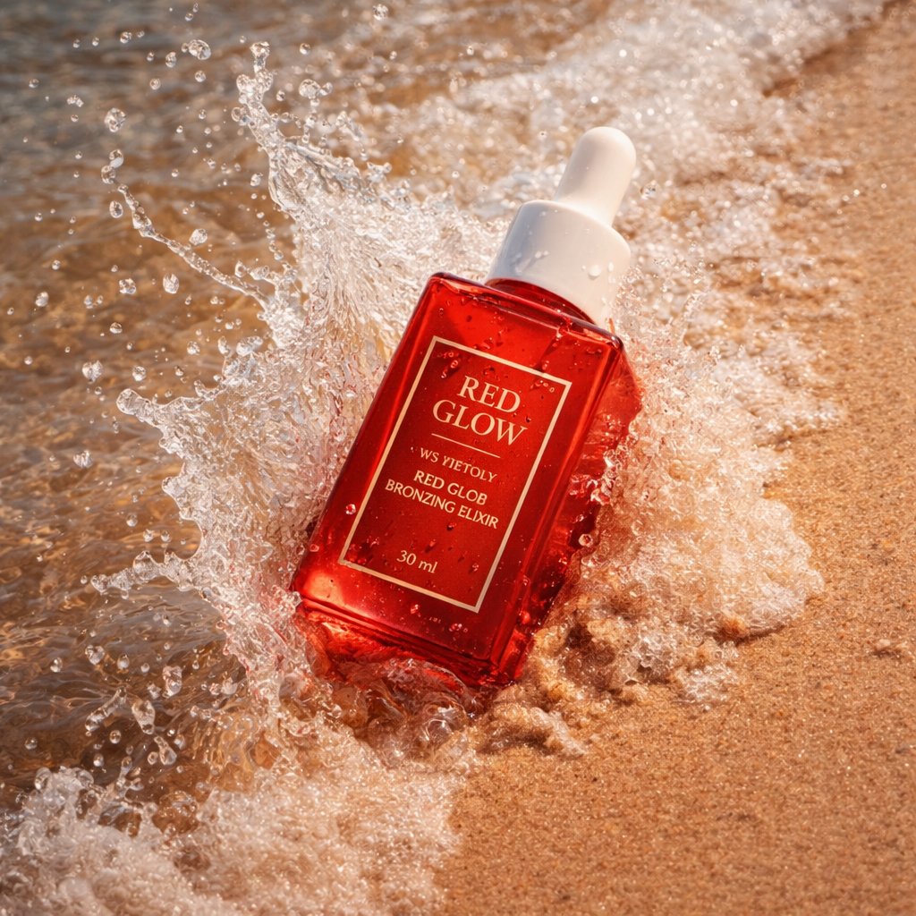 Summer Skincare Product Photography on Beach