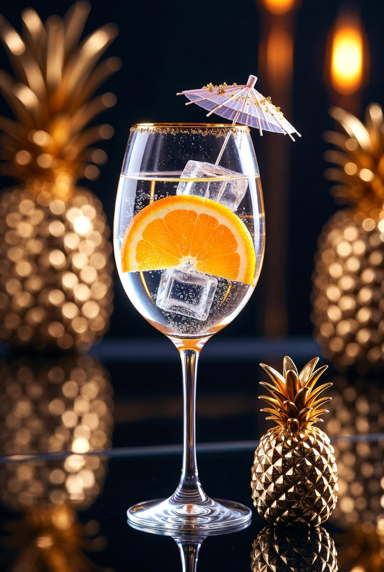 Luxurious Golden Cocktail Scene