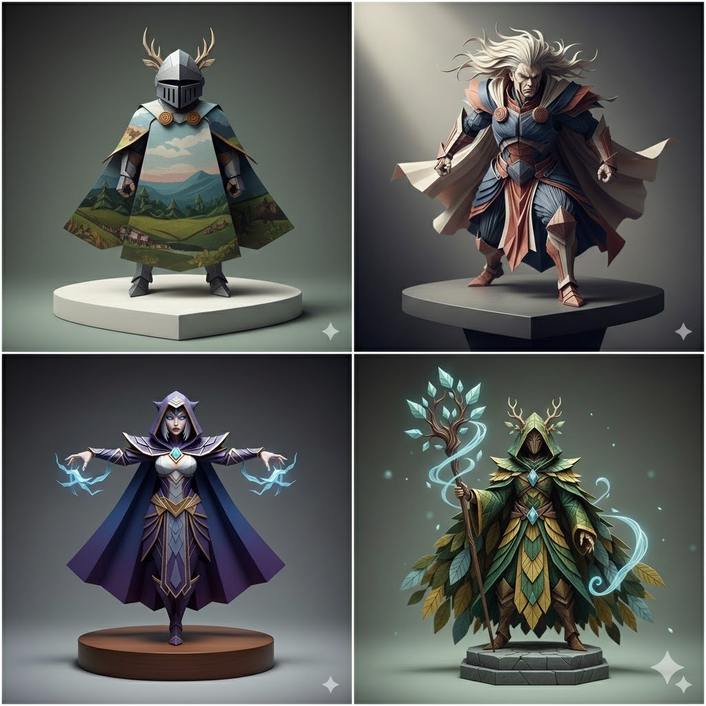 Ultra-Hyper-Detailed Origami Sculpture Prompt