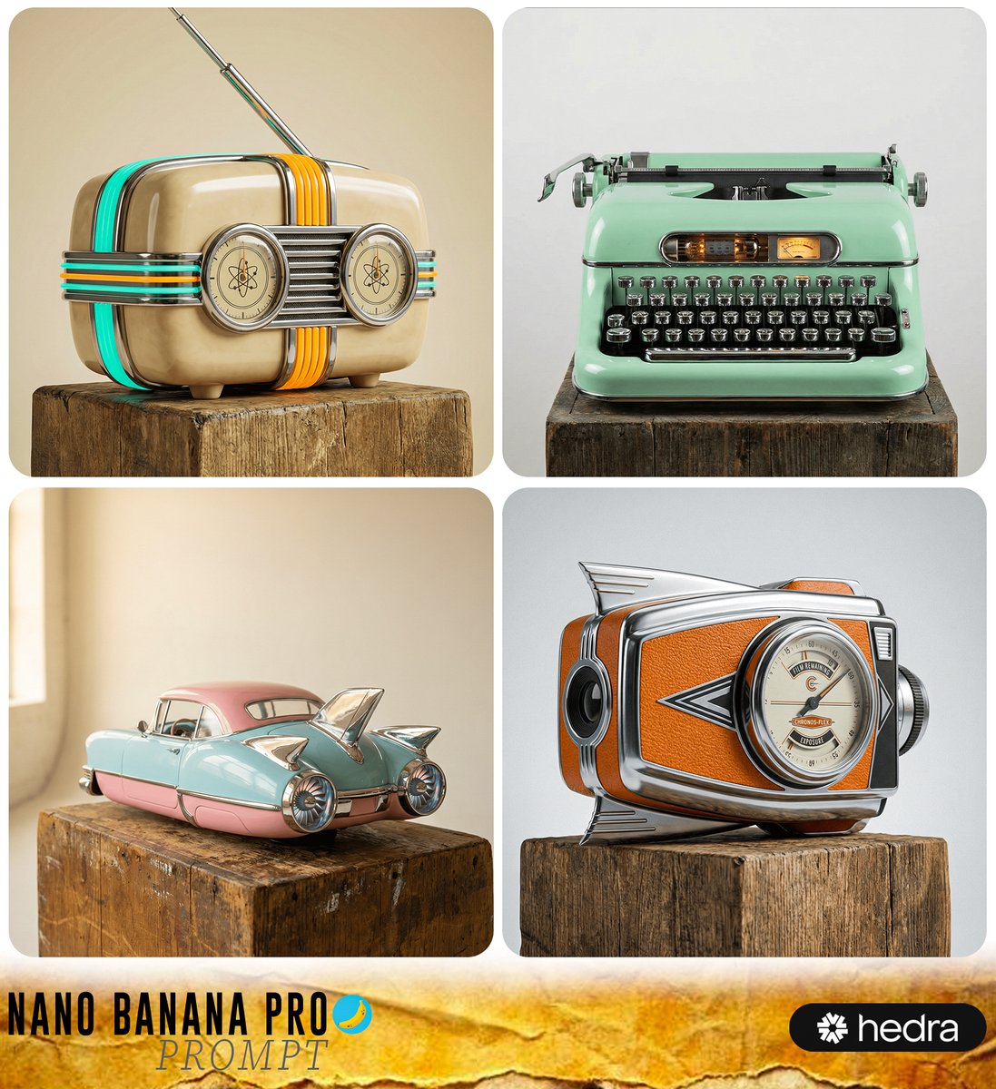 Retro-Futuristic Product Photography Prompt