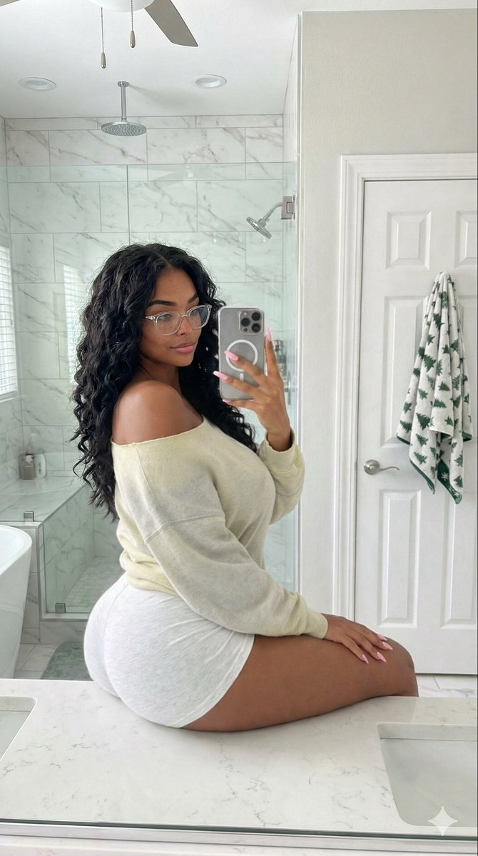 Candid Modern Bathroom Mirror Selfie Prompt