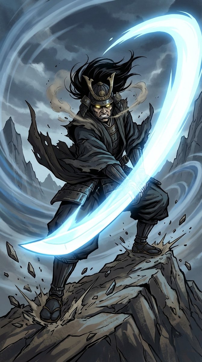 Samurai Swordsman Dynamic Battle Scene Prompt