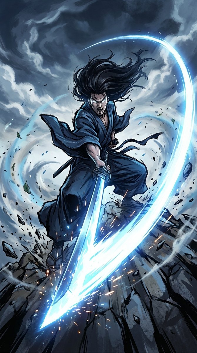 Samurai Swordsman Dynamic Battle Scene Prompt 2
