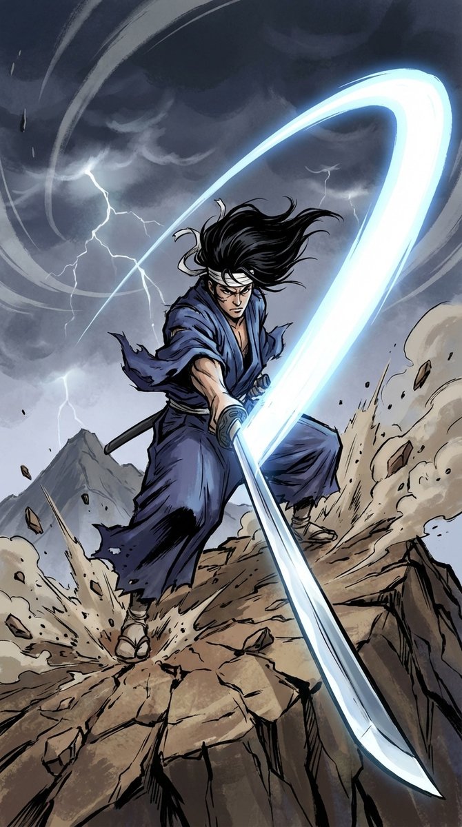 Samurai Swordsman Dynamic Battle Scene Prompt 3