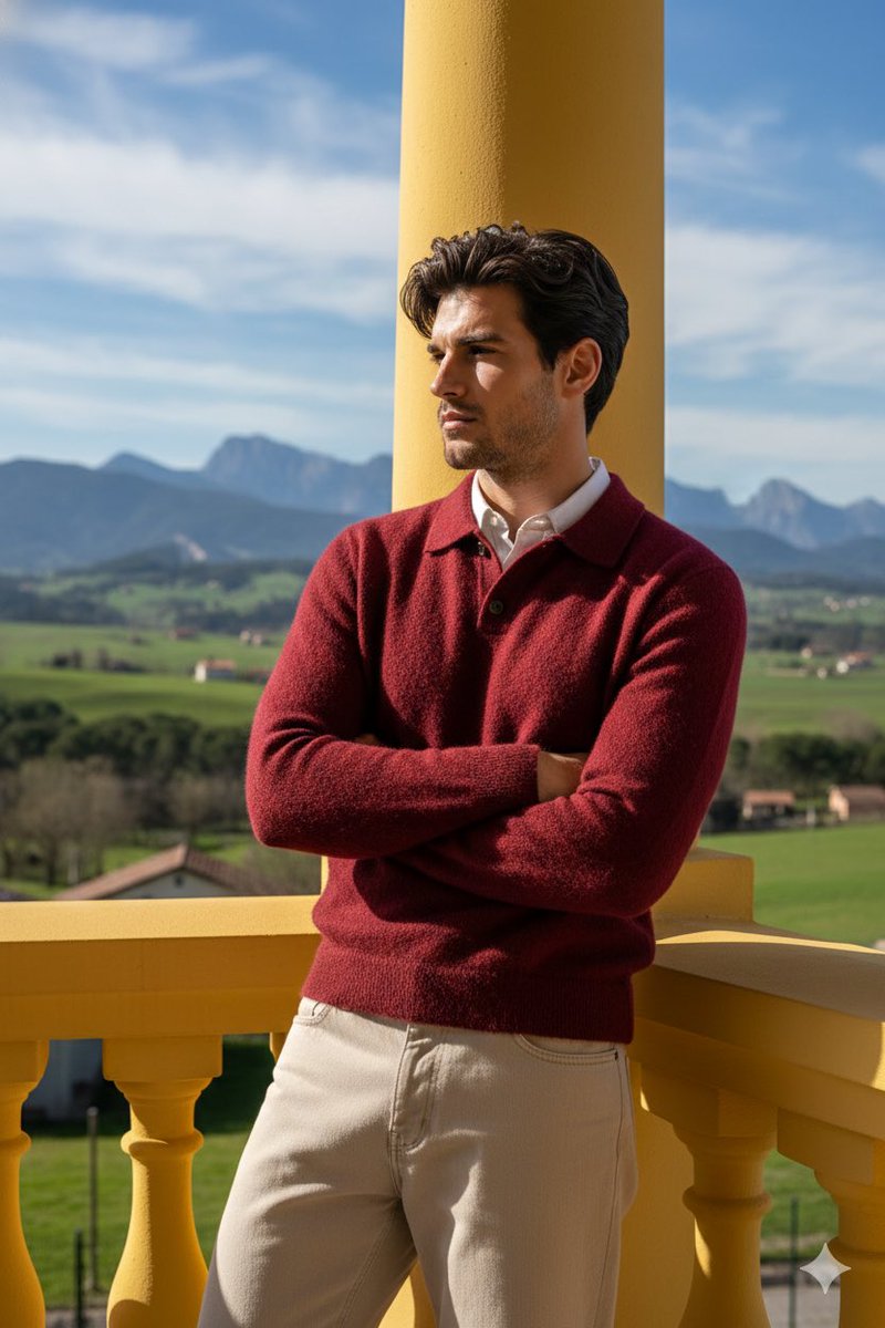 Stylish Man on Balcony with Identity Lock