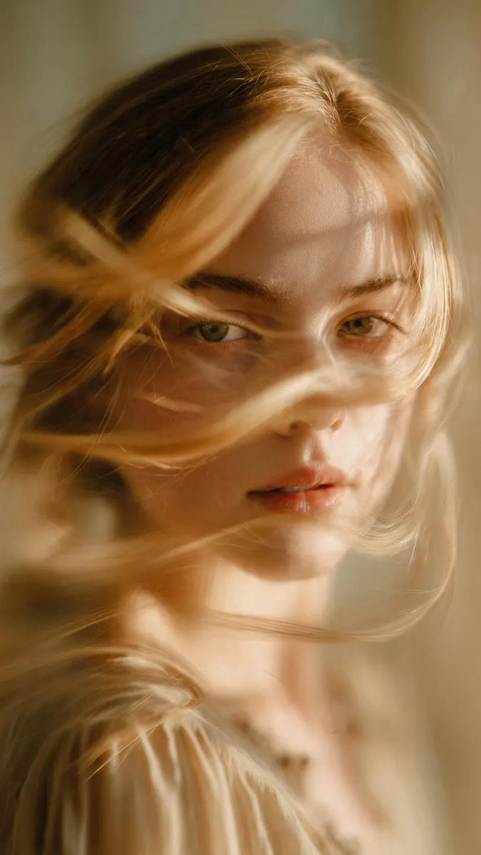 Soft-Focus Ethereal Portrait with Motion Blur