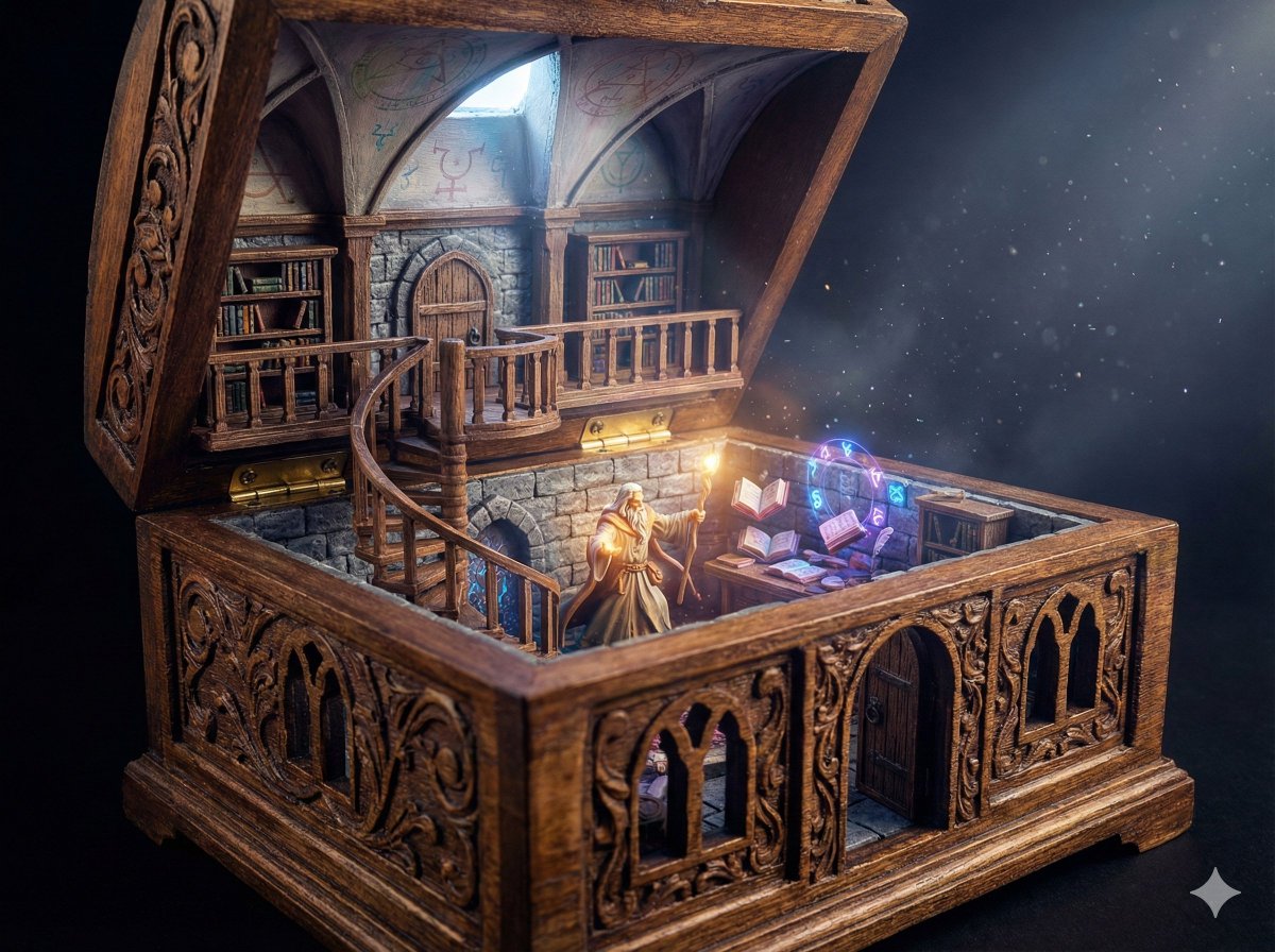 Sample output image for Wizard in a Box Miniature Diorama