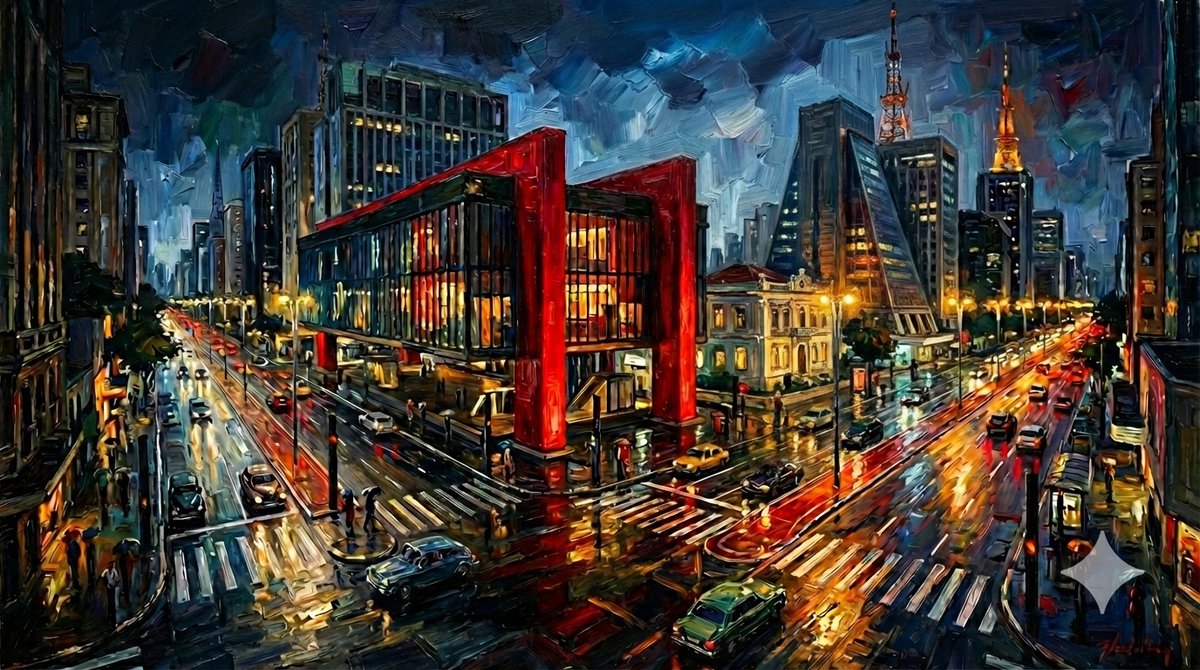 São Paulo Avenida Paulista Painting Prompt (JSON reference) 2