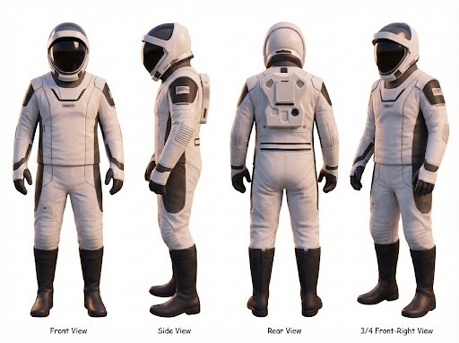 Sample output image for Character Sheet for 3D Model Generation