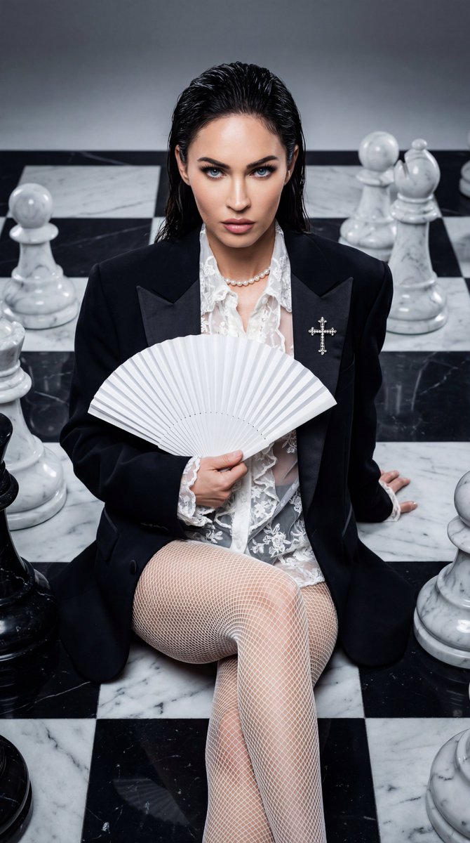 High-Fashion Chessboard Editorial with Ana de Armas 4