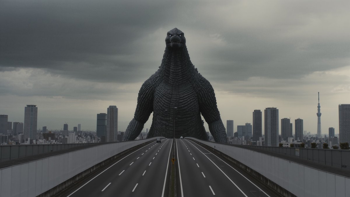 Godzilla in Tokyo Skytree District, 70s Style