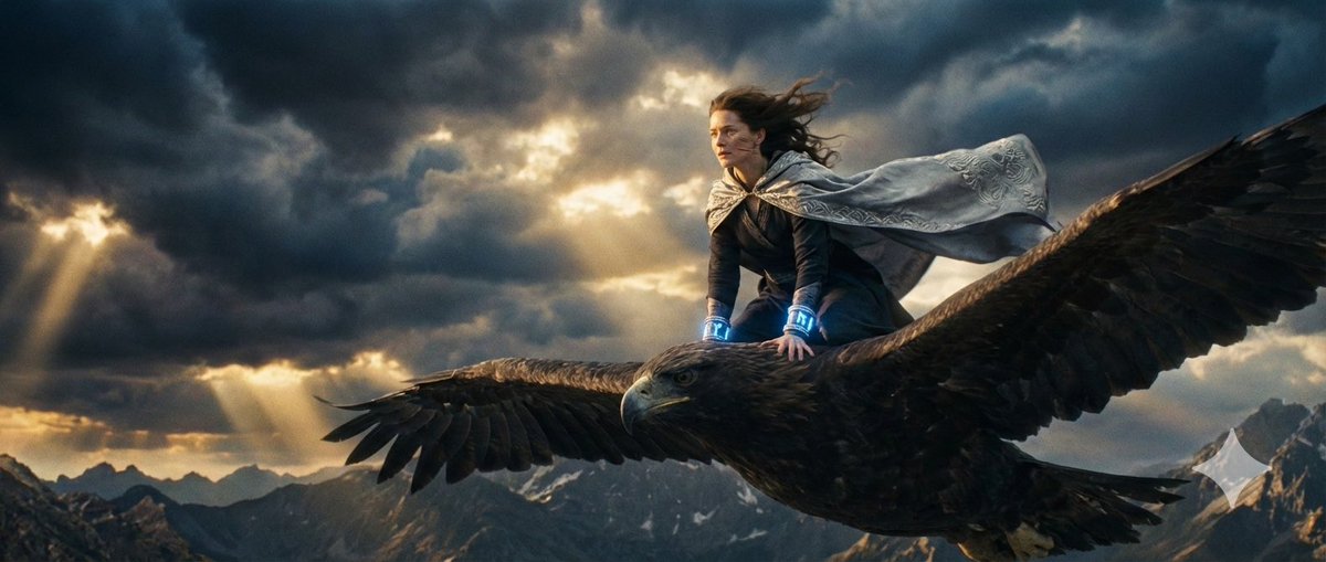 Dune-Inspired Epic Scene with Woman Riding a Giant Rooster