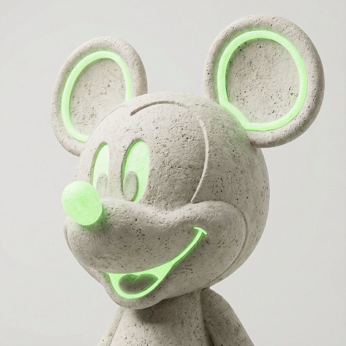 Limestone Sculpture with Neon Glow Prompt 4