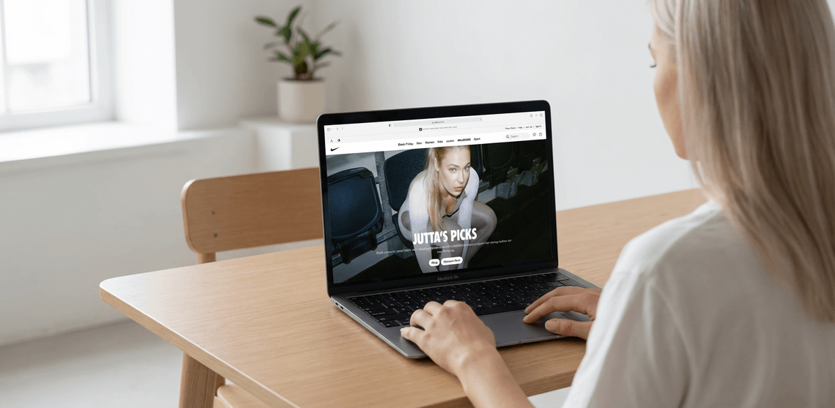 MacBook Mockup with User from Behind