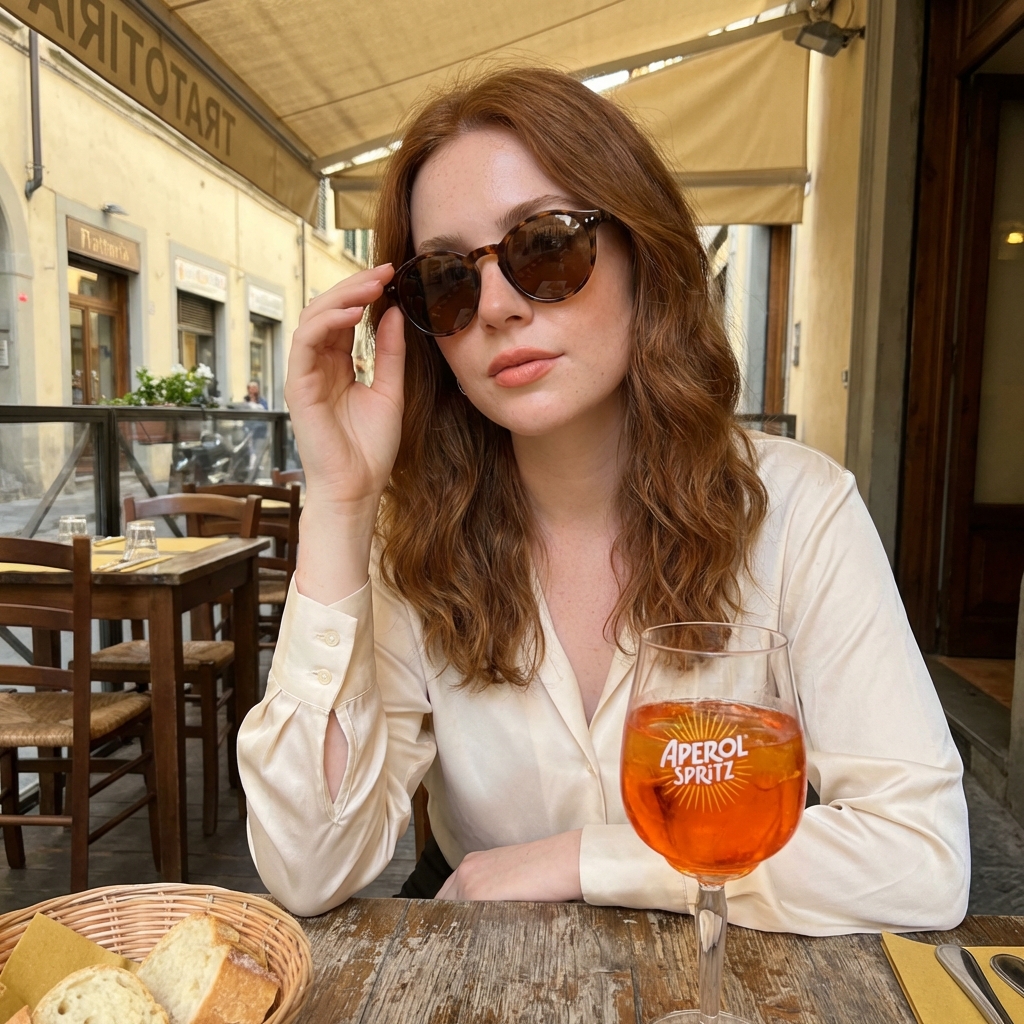 Golden Hour Portrait at Italian Trattoria