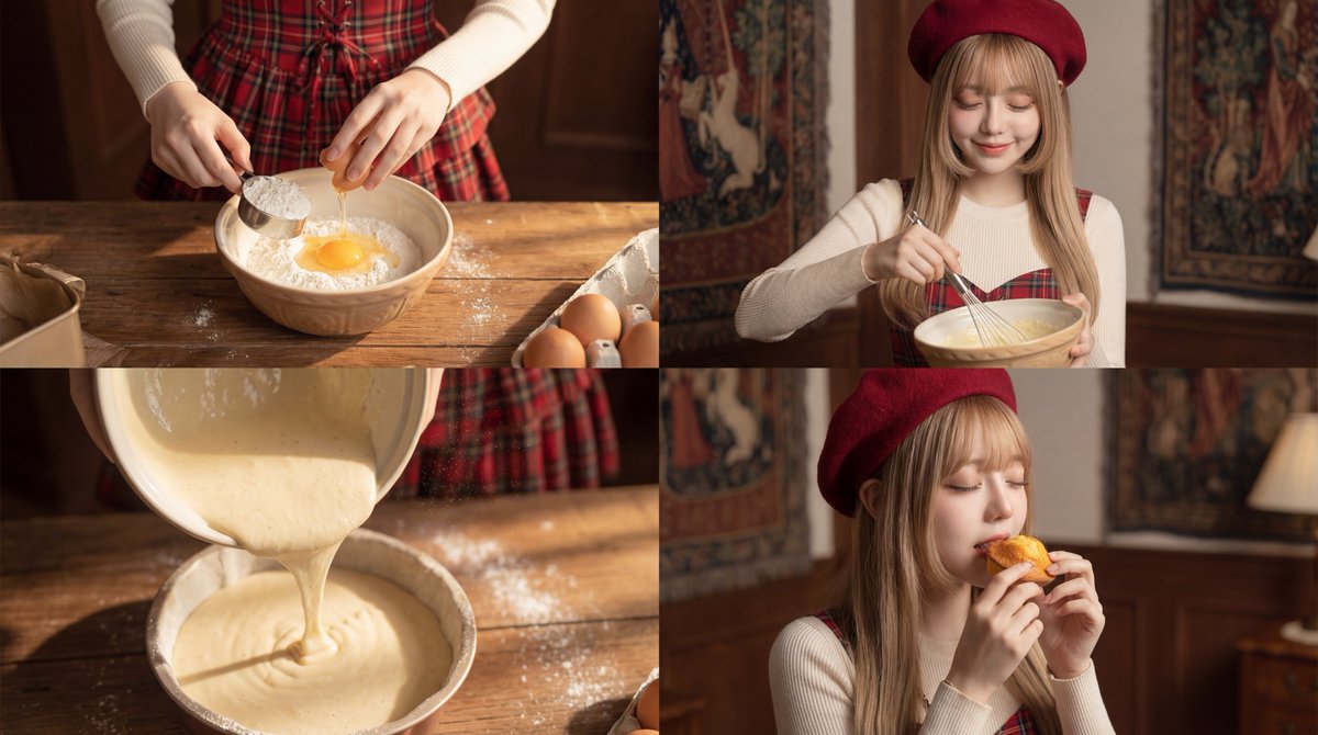 Cinematic Video Prompt for Woman Baking