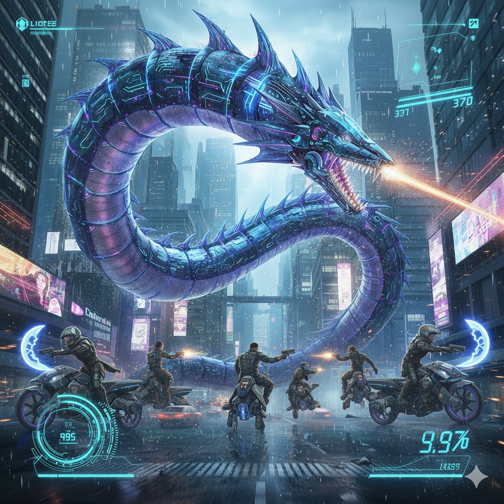 Nano Banana Pro Prompt: Final Fantasy Leviathan vs Player (Cyberpunk) 2