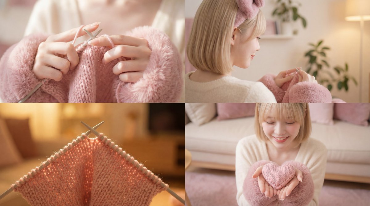 Cinematic Video of a Woman Knitting