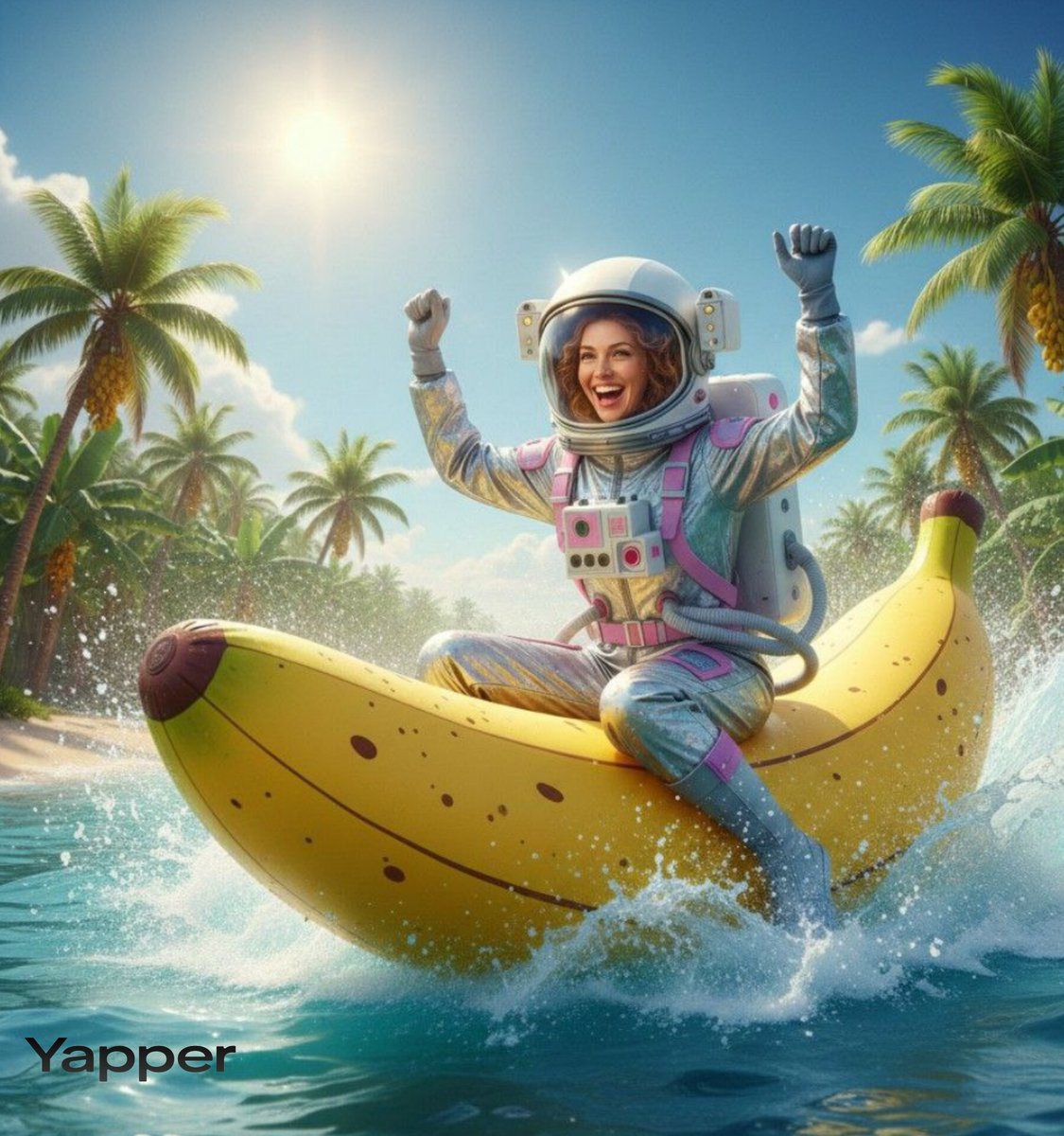 Dynamic Video Prompt: Banana Float Rocket