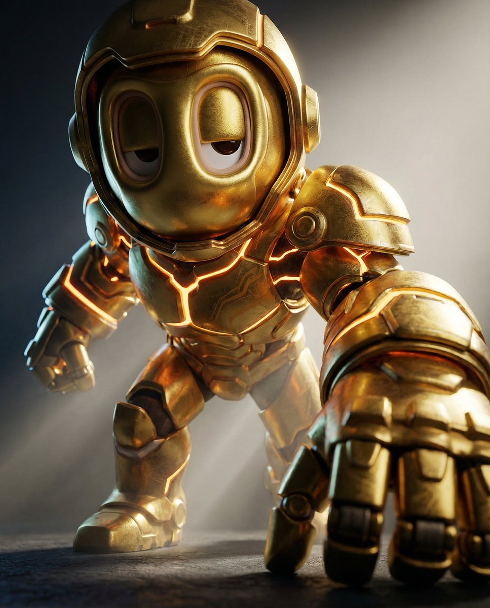 Sample output image for Mech Armor Power Reveal Prompt (Likeness Preservation)