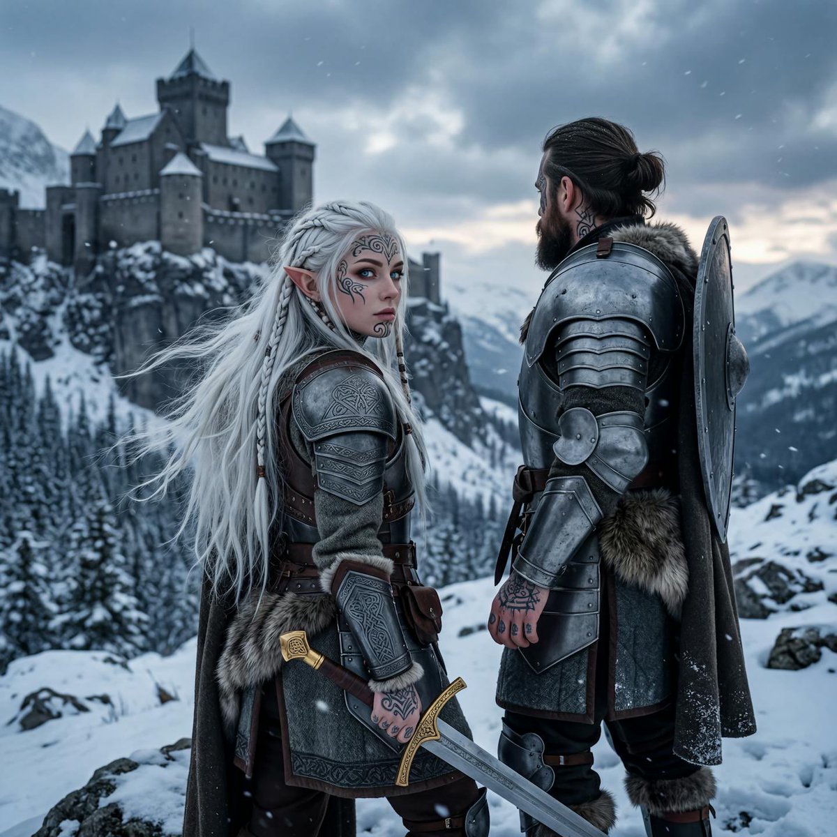 Hyperrealistic Tattooed Elf Couple