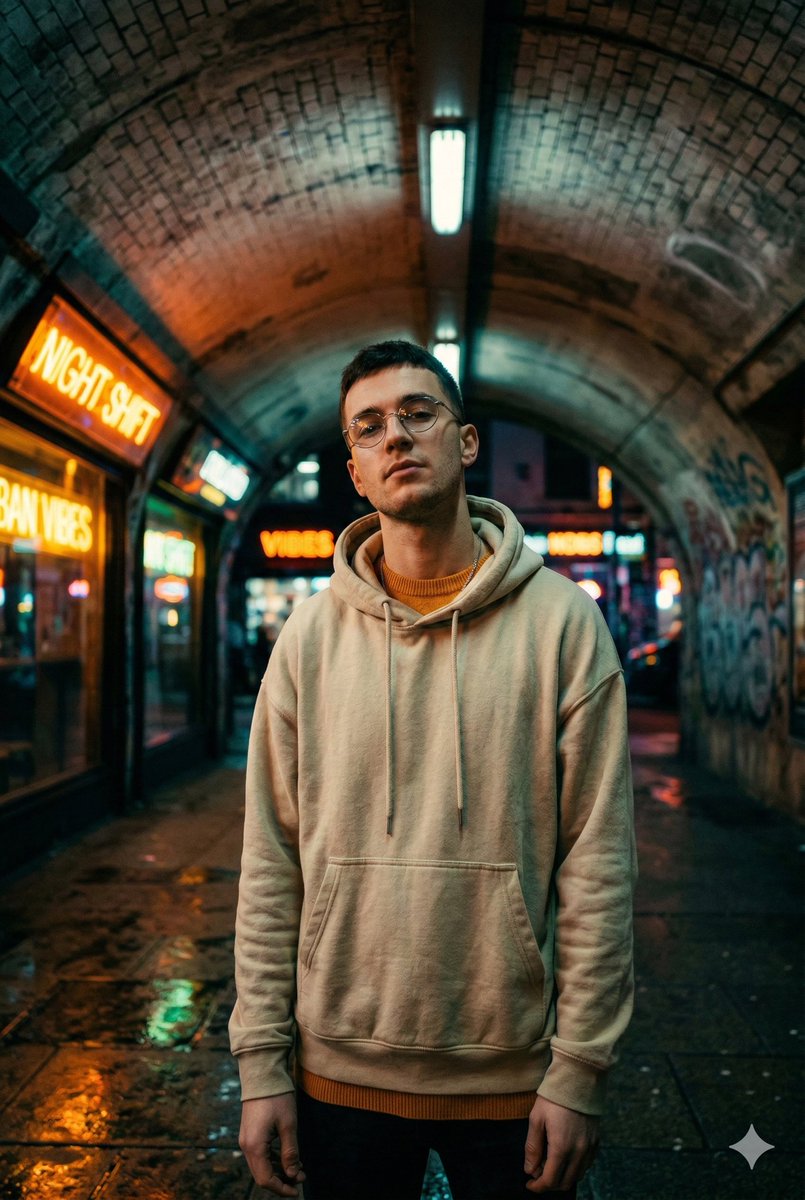 Cinematic Urban Portrait with Neon Lighting 2
