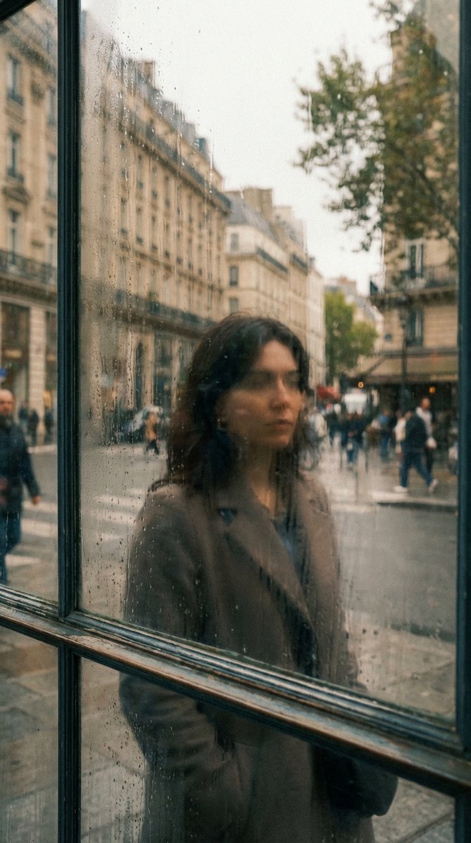 Layered Reflection in Glass Window